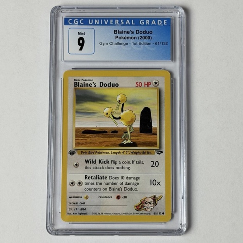 Blaine's Doduo 61/132 1st Edition CGC 9 Mint TCG 2000 Pokemon Gym Challenge WotC